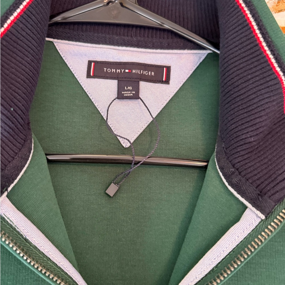 New Without Tags Tommy Hilfiger Men's Dark Green Bomber Jacket